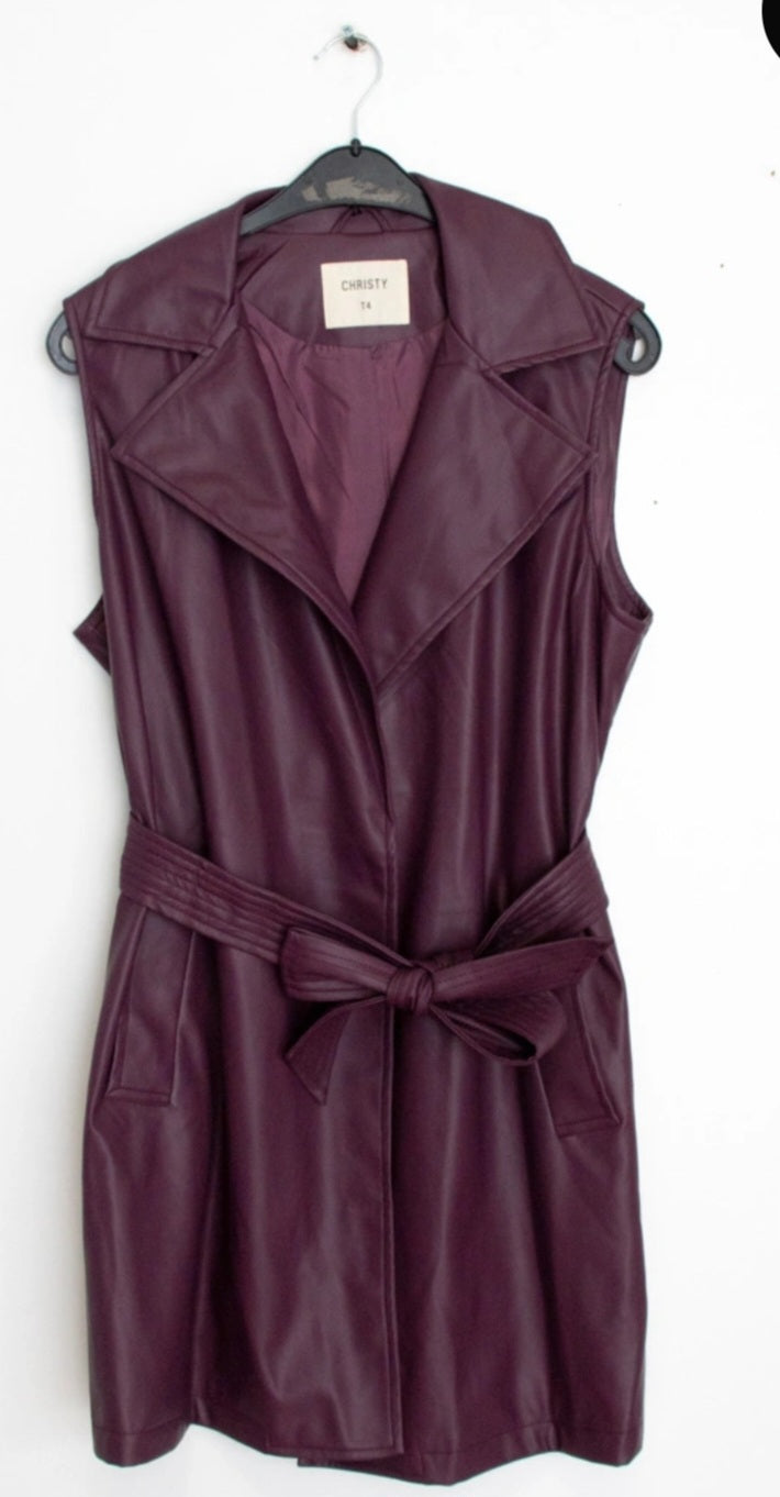 Blazer sans manche simili cuir