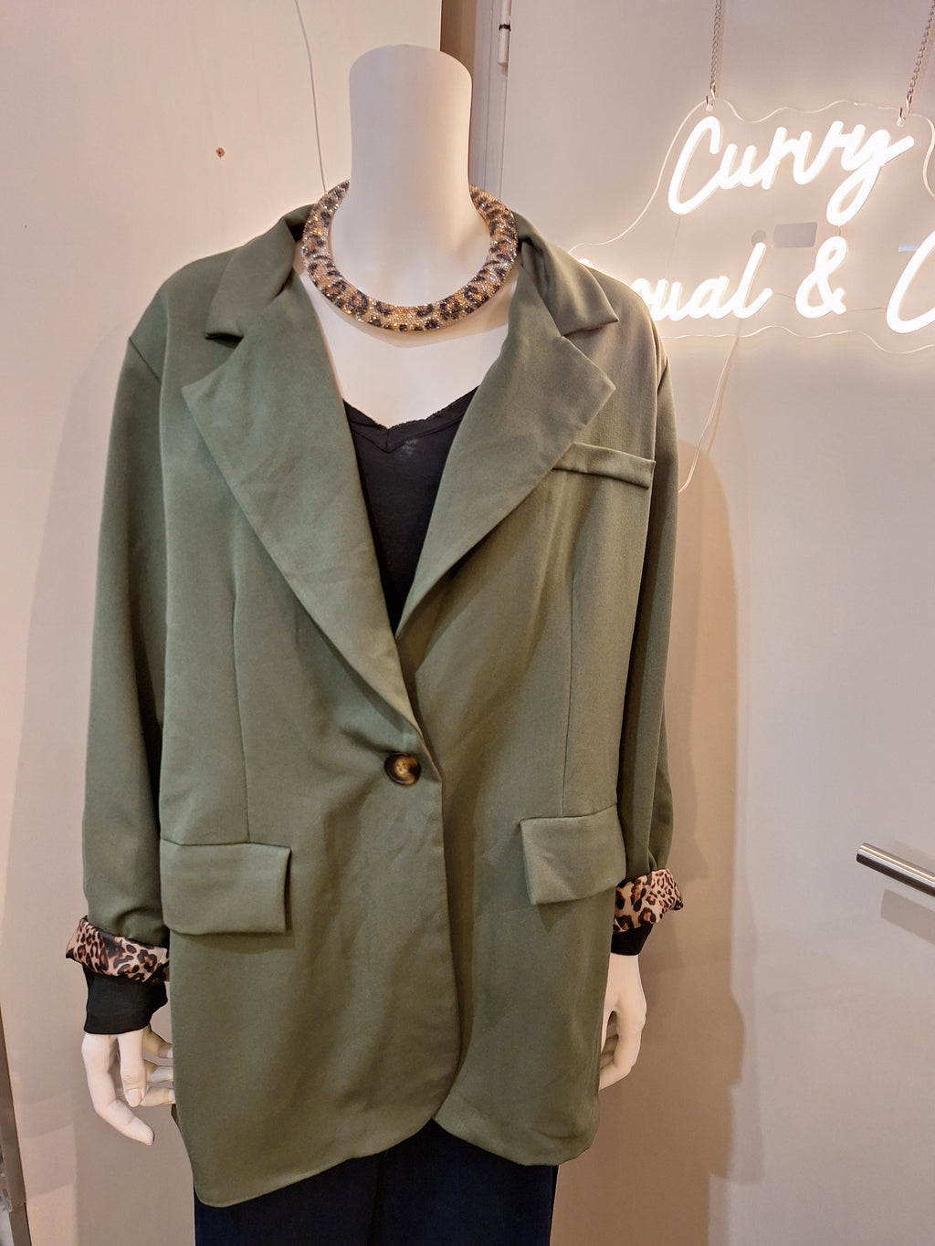 Blazer kaki léopard
