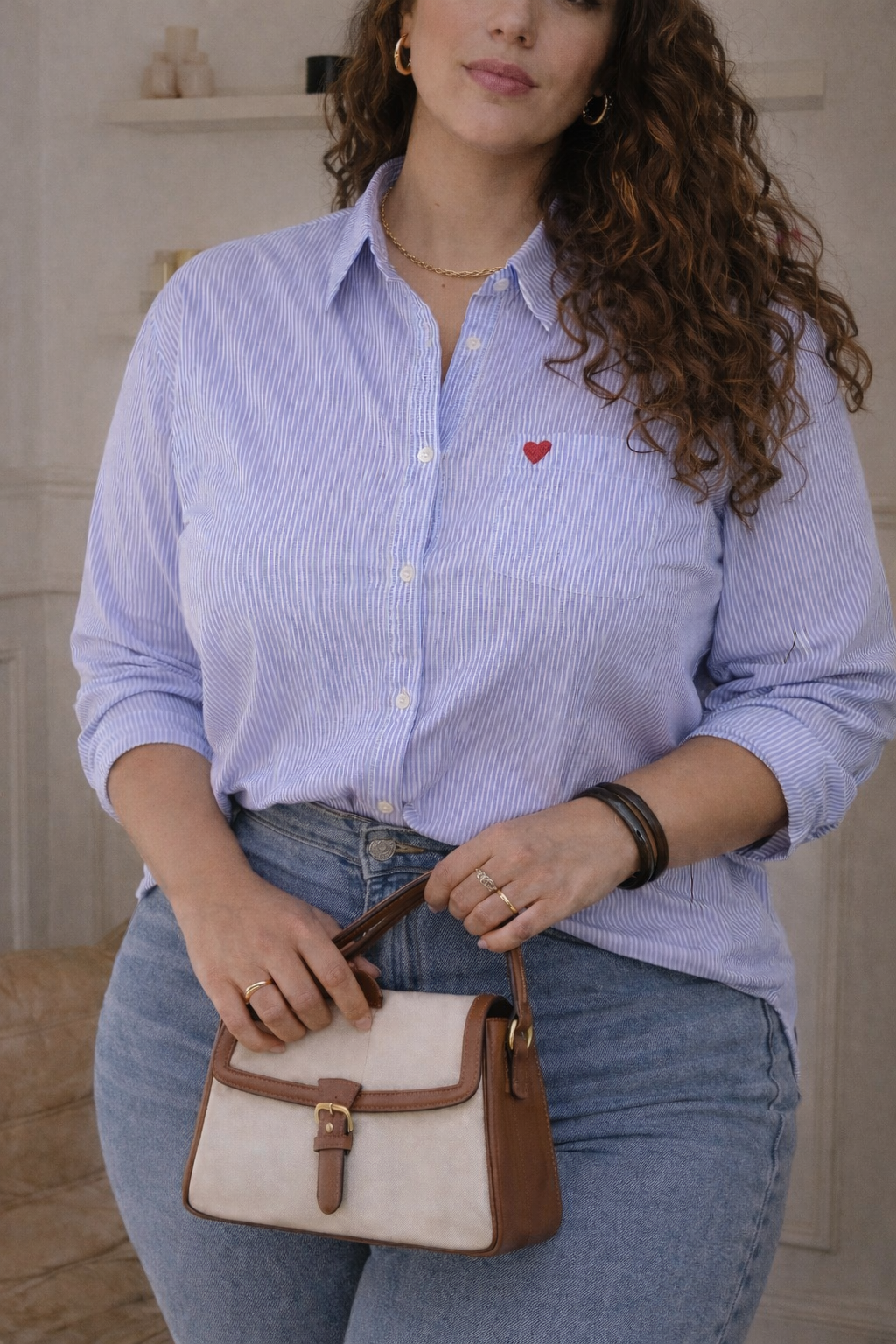 Chemise rayures et cœur