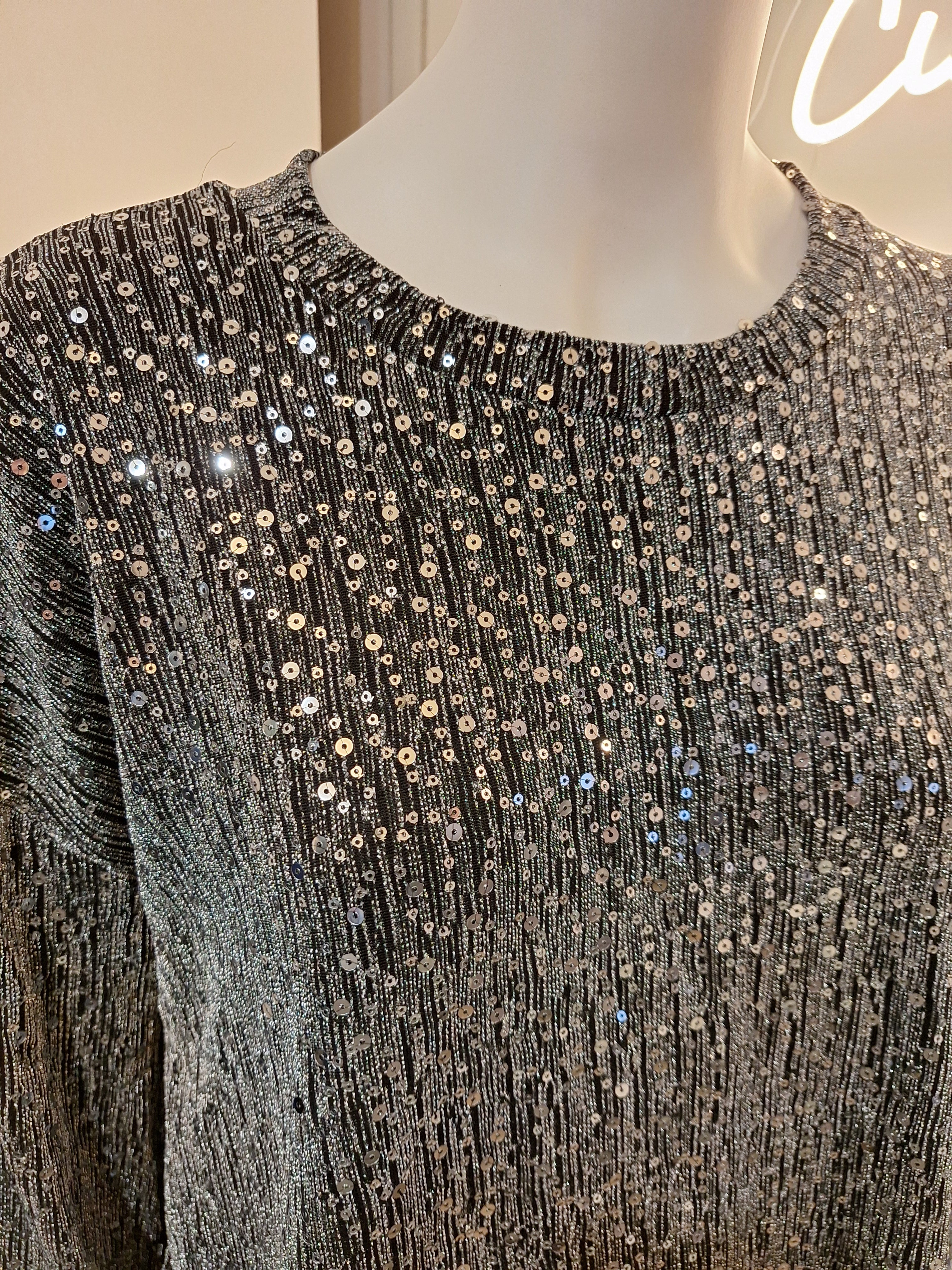 Ensemble deux pièces sequins argenté