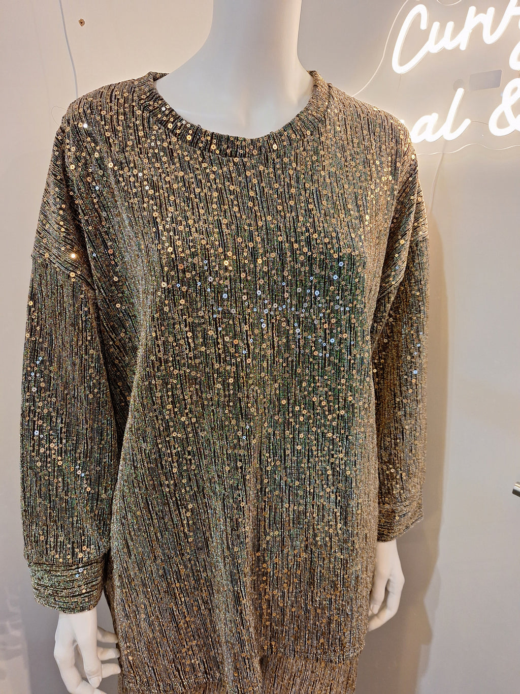 Ensemble deux pièces sequins or