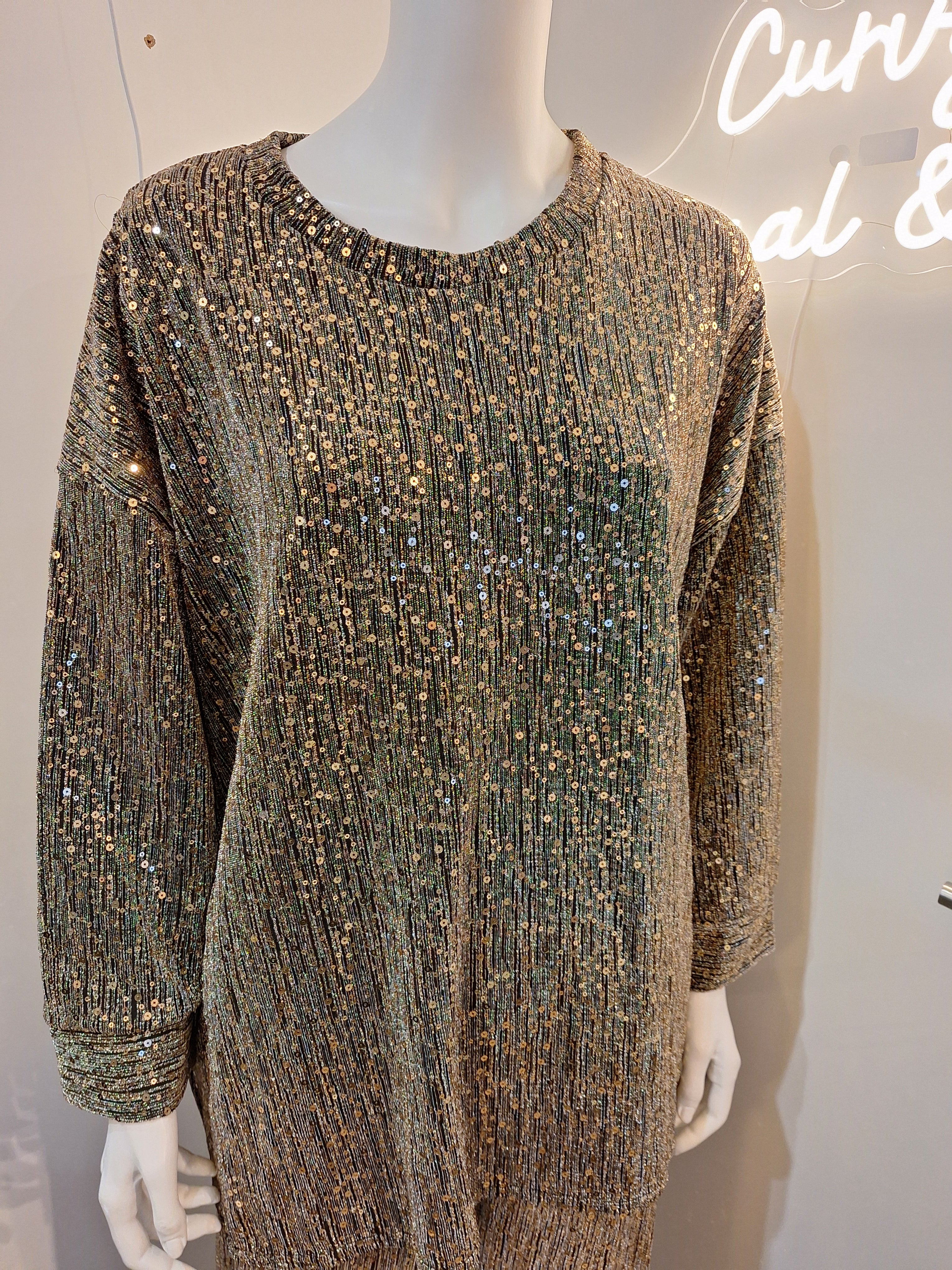 Ensemble deux pièces sequins or