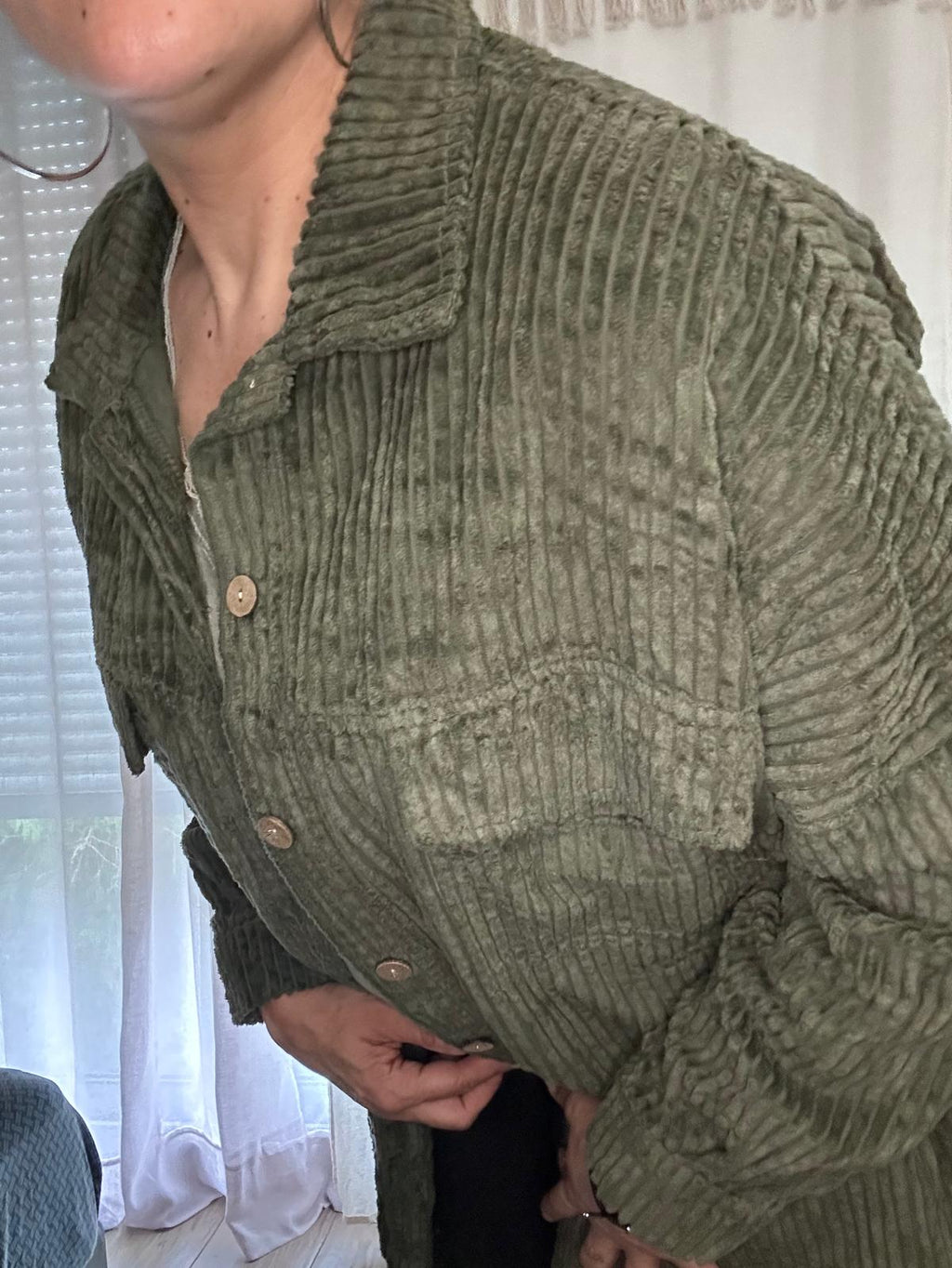 Chemise longue velours côtelé